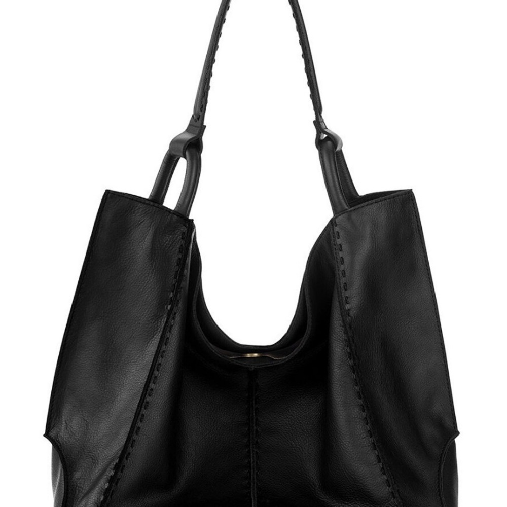 Black Leather Tote Bag